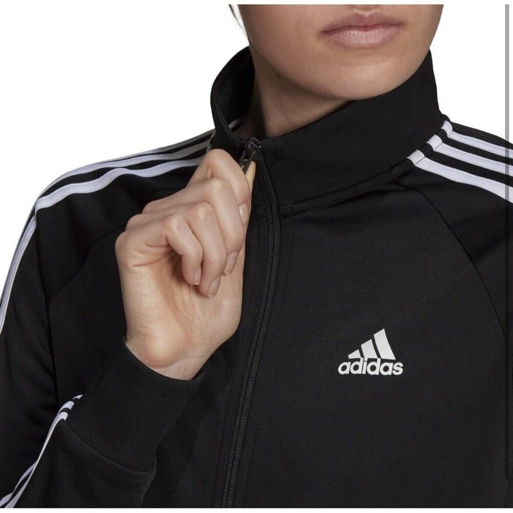 adidas Primegreen Essentials Warm-Up Slim 3-Stripes Track Jacket Size Small - Picture 4 of 5